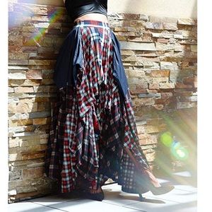 OOK Poetic Glam Street-Chic Skirt, Layers of Plaid